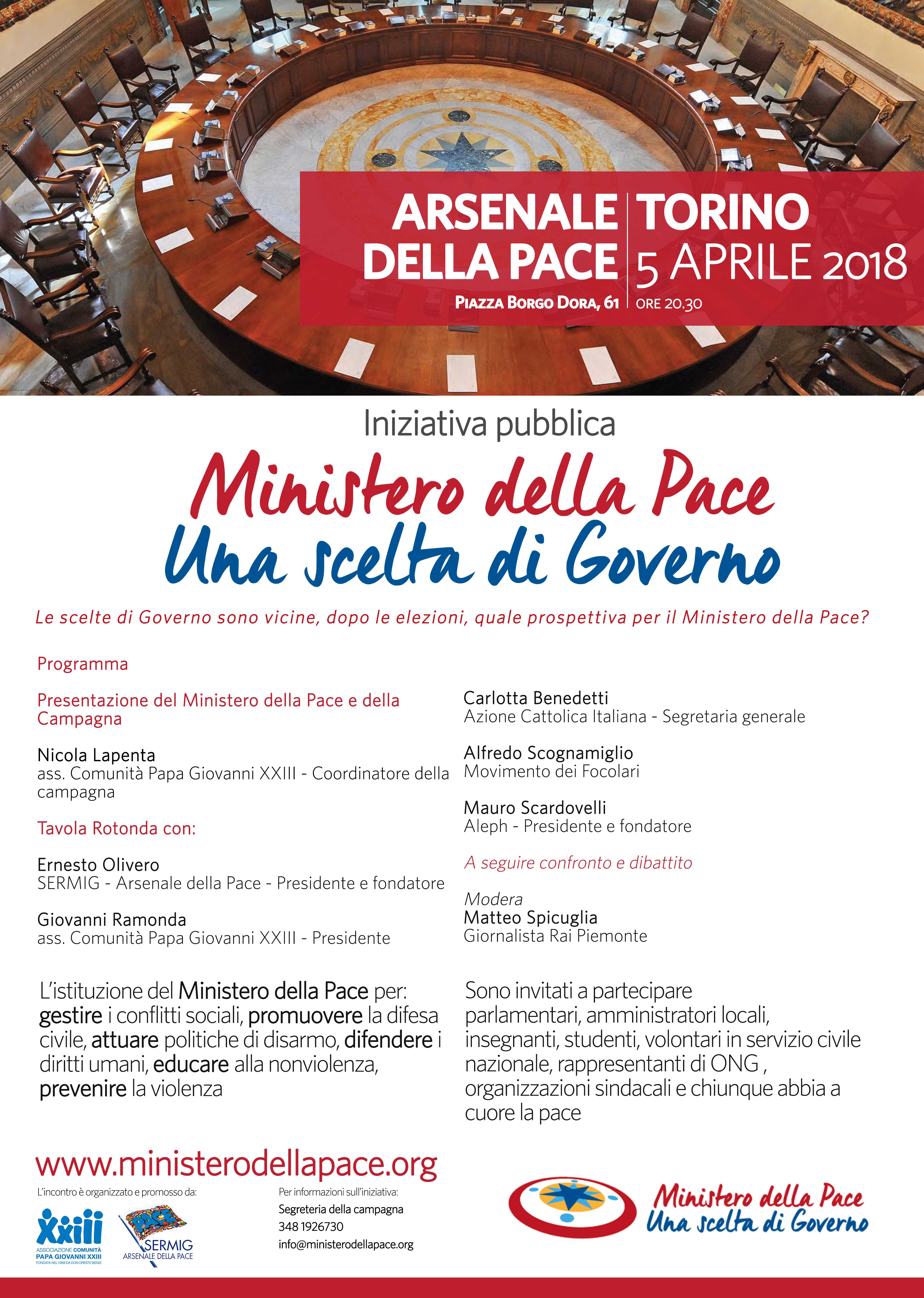 Torino, per un Ministero per la Pace