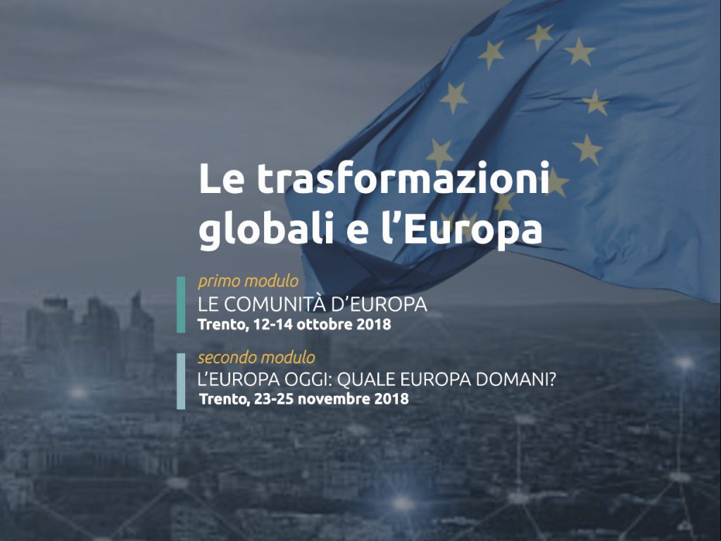 Trento, Corso di formazione: “Le trasformazioni globali e l’Europa”