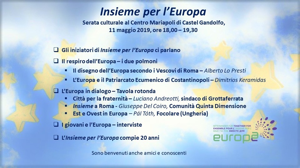 Castel Gandolfo, "Insieme per l'Europa"