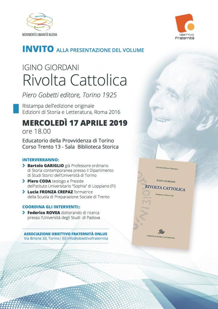 Presentazione del libro: "Rivolta cattolica" a Torino