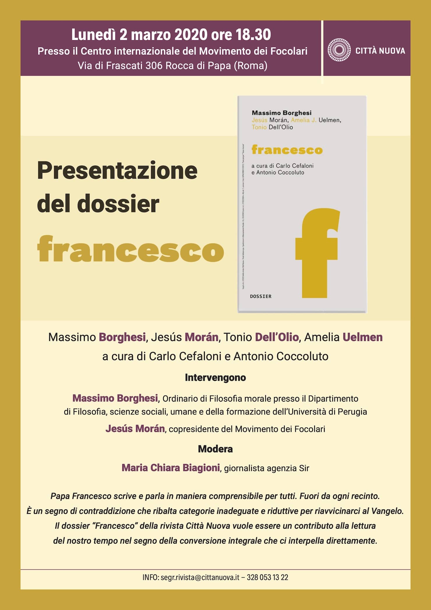 Presentazione del dossier: "Francesco"