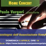 #HomeConcert 5 aprile ore 19.00 - Paolo Vergari - pianoforte