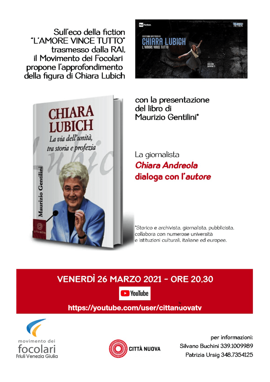 Presentazione del libro su Chiara Lubich - 26 marzo ore 20.30