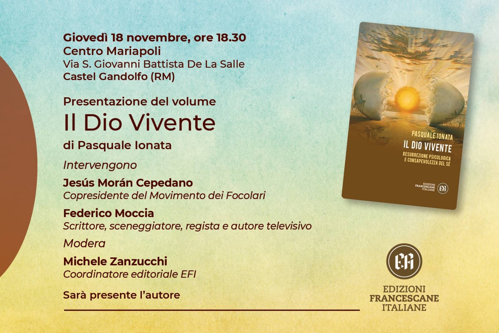 Presentazione del volume: "Il Dio vivente" di Pasquale Ionata - 18 novembre