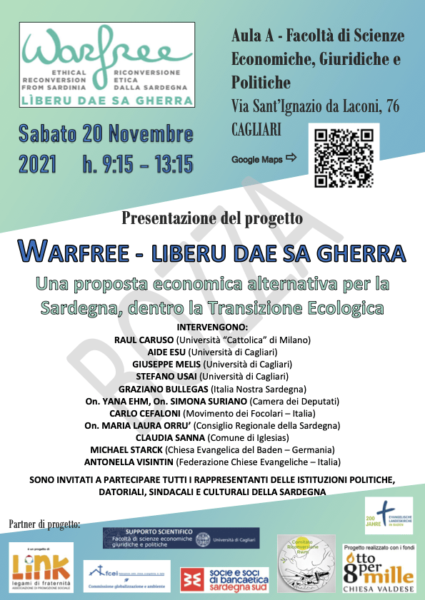 Presentazione del progetto Warfree - Liberu dae sa gherra - 20 novembre