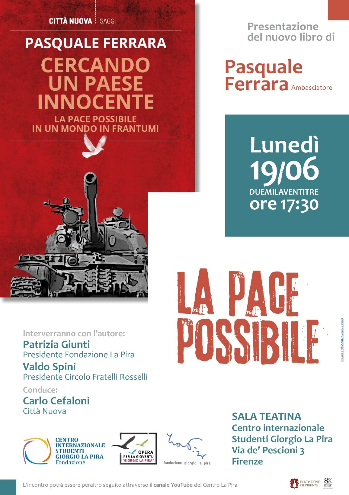 Firenze, presentazione libro "Cercando un paese innocente" - 19 giugno