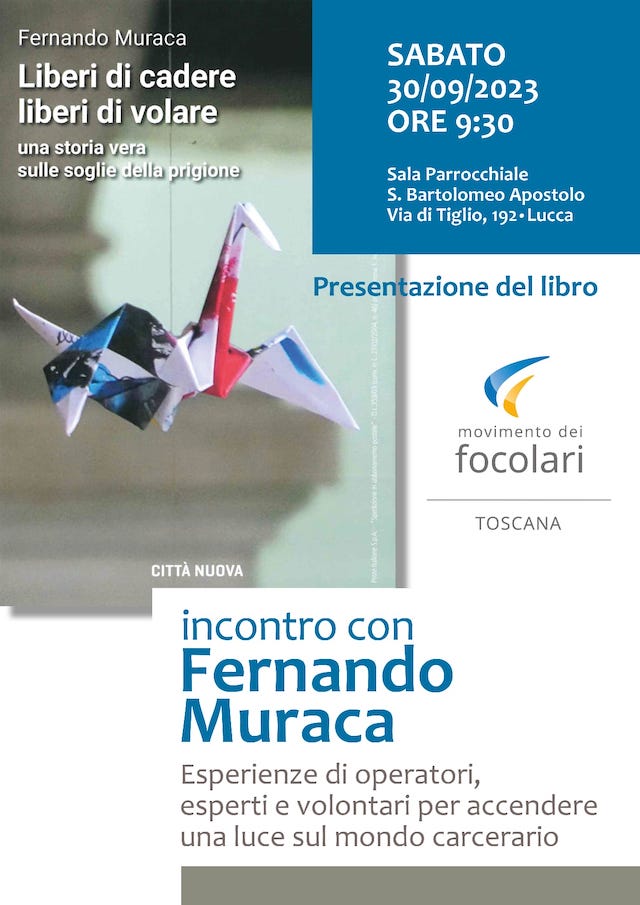 Presentazione del libro: "Liberi di cadere liberi di volare" - Lucca 30 settembre 2023