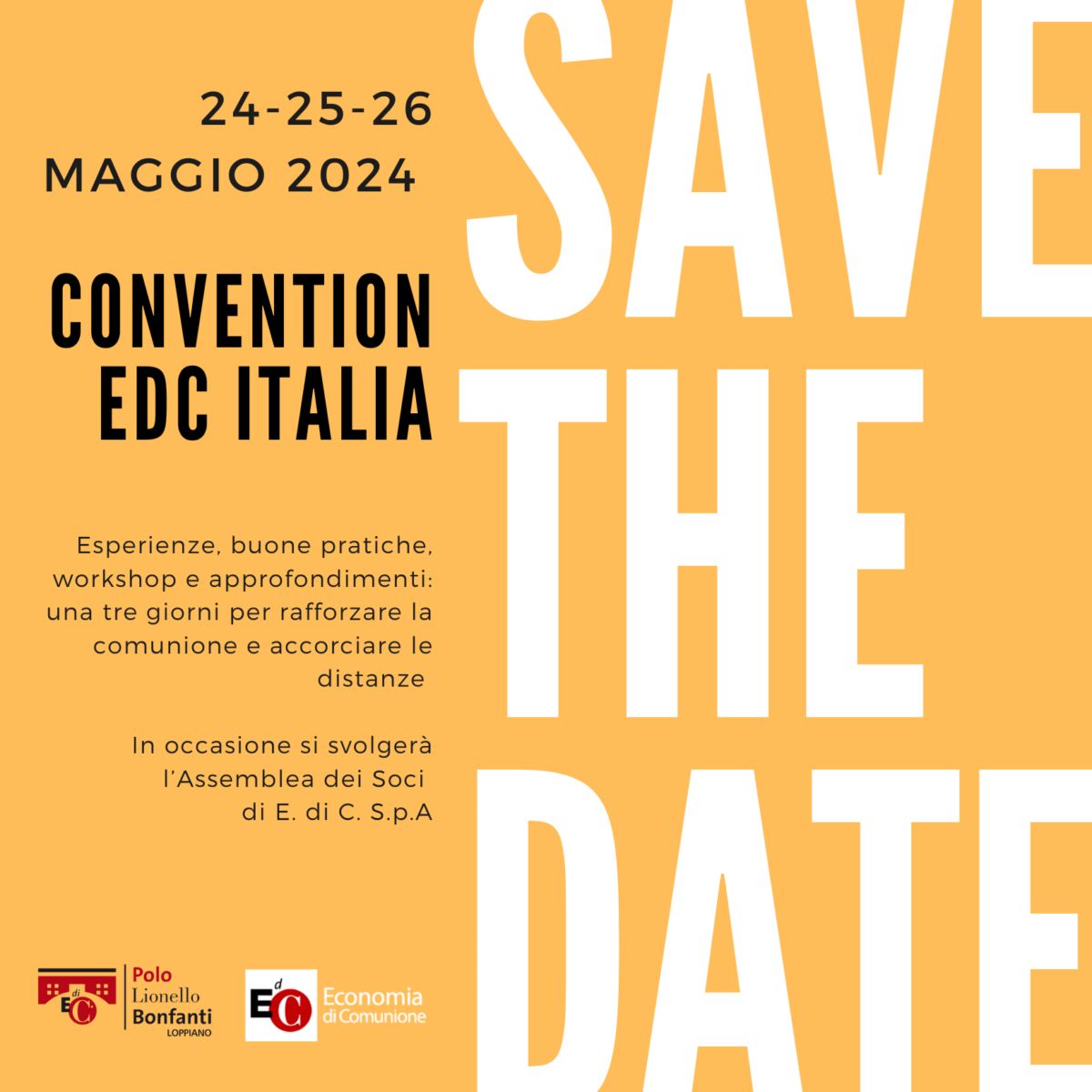 A Loppiano la Convention Edc Italia - 24/26 maggio 2024