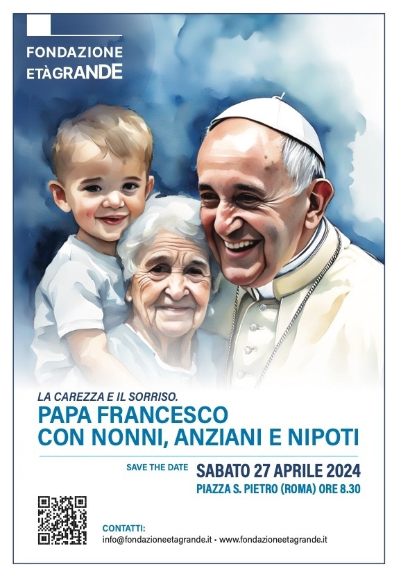 Roma, 27 aprile - Papa Francesco: la carezza e il sorriso.